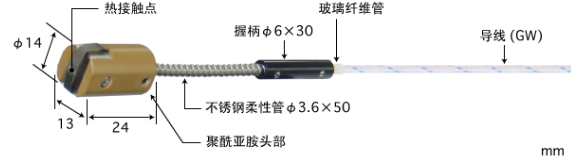 ANRITSU安立计器内藏磁铁型表面温度传感器E型热电偶MG-24E-GW1-ANP