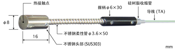 ANRITSU安立计器内藏磁铁型表面温度传感器E型热电偶MG-33E-TA1-ANP