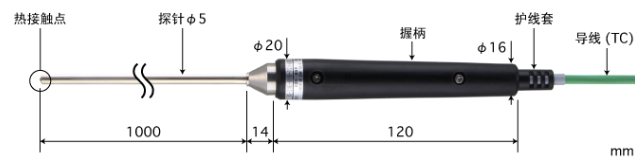 ANRITSU安立计器内藏磁铁型表面温度传感器K型热电偶BS-51K-100-TC1-ANP