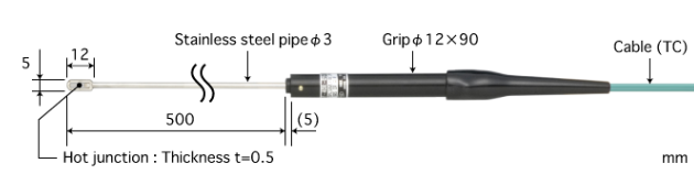 ANRITSU安立计器空气用温度传感器E型热电偶AT-30E-050-1-TC1-ANP