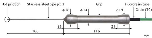 ANRITSU安立计器食品用内部温度传感器E型热电偶BC-21E-010-TC1-ANPC