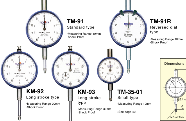 TECLOCK得乐0.1毫米表盘指示器KM-93