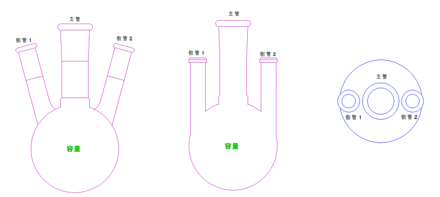 ASH理化制作所 三口瓶 F3-2919S-1L