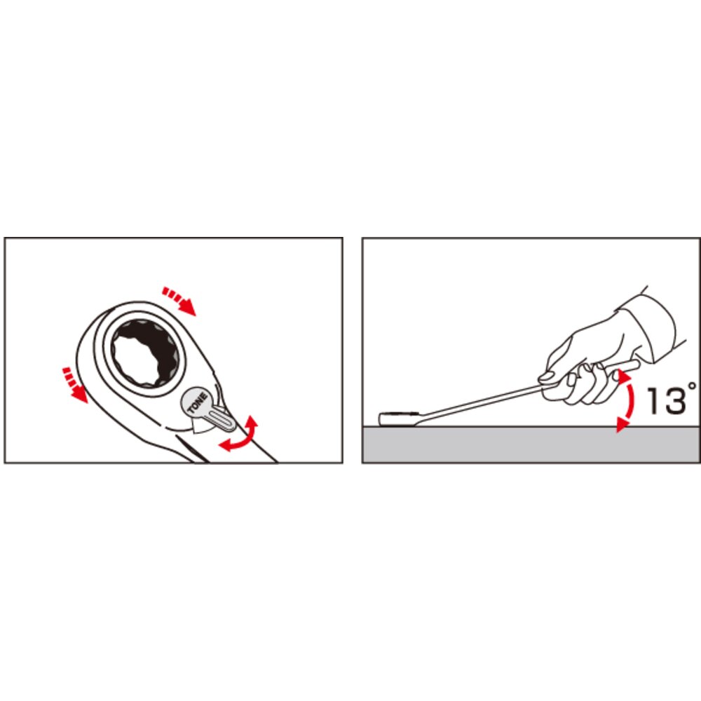 TONE前田 可切换棘轮玻璃扳手RMR-07