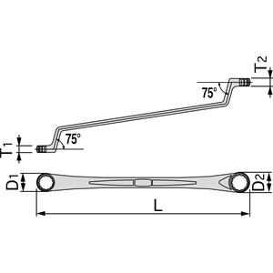 TONE前田 玻璃扳手（75°）M75-0810