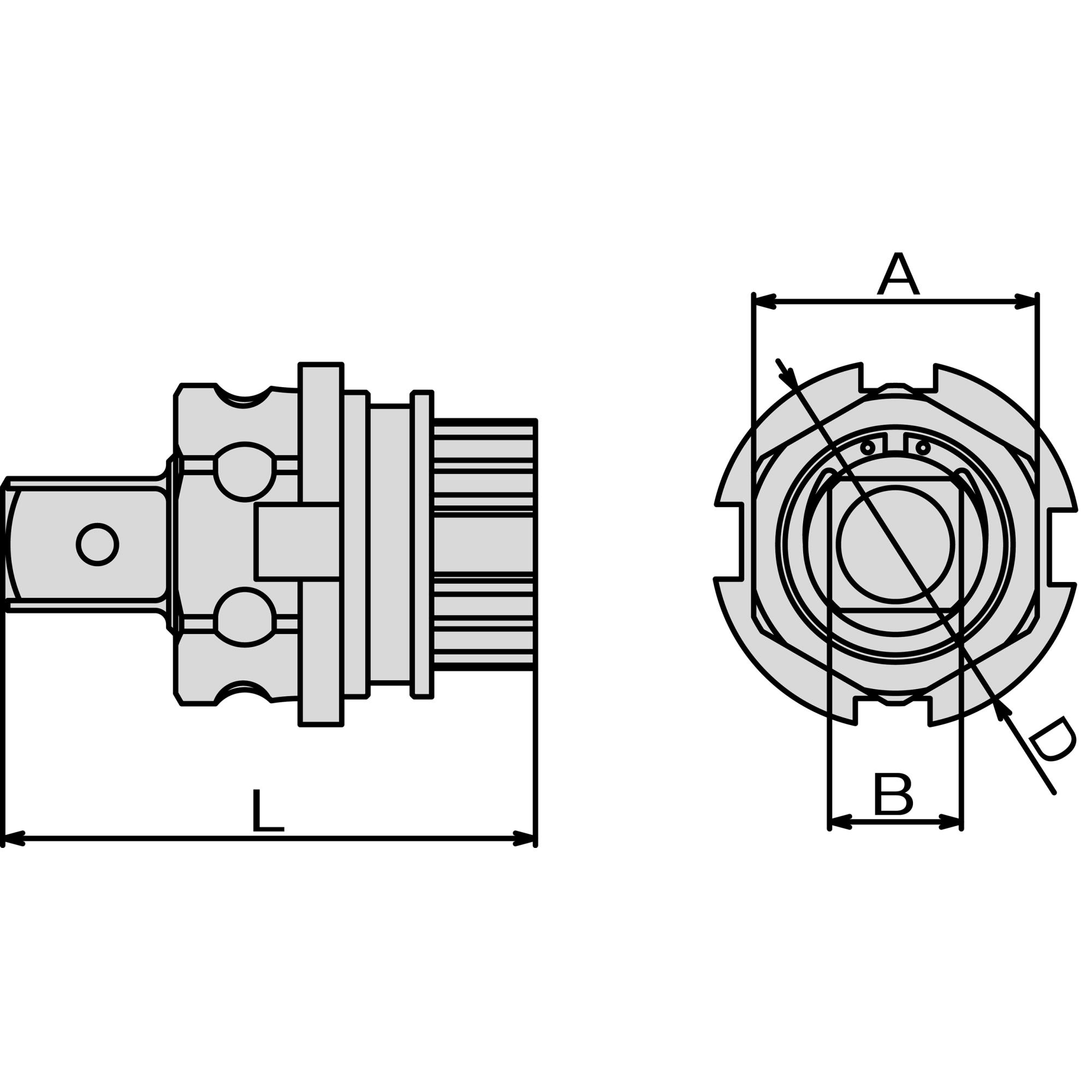 TONE前田 螺母转接头（简单扭矩）PXAD8M