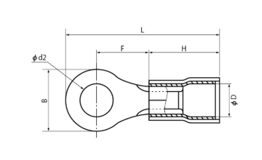 NICHIFU日富 带绝缘护套的压接端子/圆形（R形）/TMDV（聚氯乙烯）TMDV 1.25-3.5N