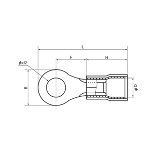 NICHIFU日富 带绝缘护套的压接端子/圆形（R形）/TMDV（聚氯乙烯）TMDV 1.25-2