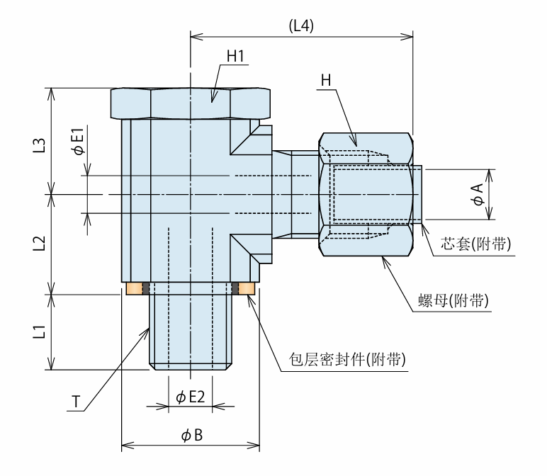 KOSMEK考世美 弯管接头 9UKMB0601E